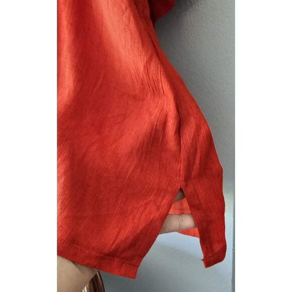 Southwest Indian Foundation Shirt Women's Size 2X Burnt Sienna Orange 100% Rayon - Picture 4 of 8